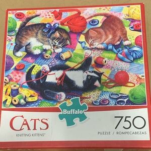 🧩CATS-“Knitting Kittens”-Buffalo Games 750 piece jigsaw puzzle